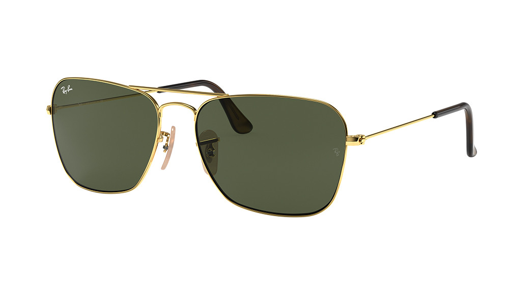 Ray-Ban RB3136 Caravan Gold Frame Brown Lens Polarized Chromance Sunglasses Ray-Ban RB3136 001/51 Caravan Gold Frame Gradiant Brown  main image 3