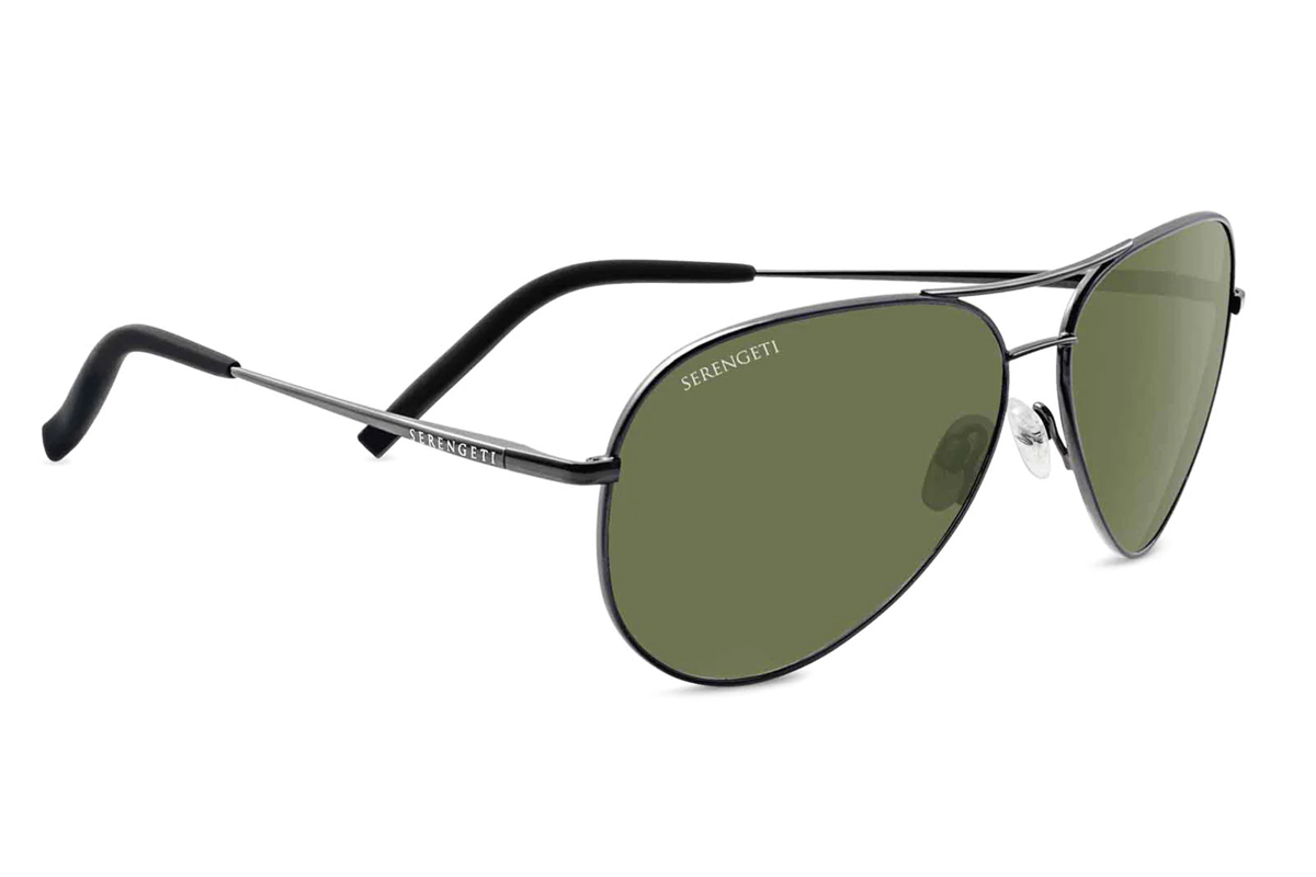 Serengeti Carrara SS014002 Shiny Dark Gunmetal Aviator  display picture 1