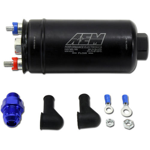 380lph Inline High Flow Fuel Pump, by AEM ELECTRONICS, Man. Part # 50-1005