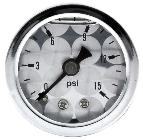1.5in Gauge 0-15 PSI Turned Face Liq Filled, by ALLSTAR PERFORMANCE, Man. Part # ALL80220