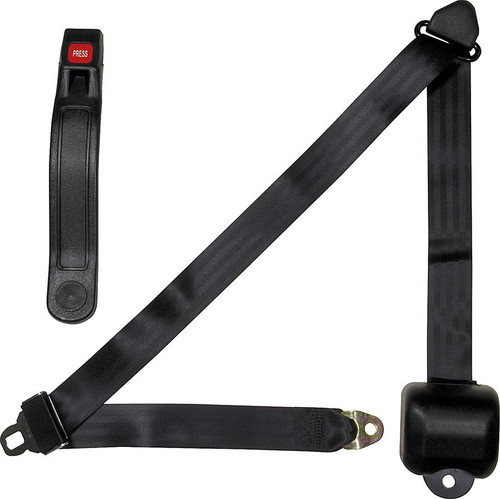 Seat Belt Retractable 3pt Black, by ALLSTAR PERFORMANCE, Man. Part # ALL98115