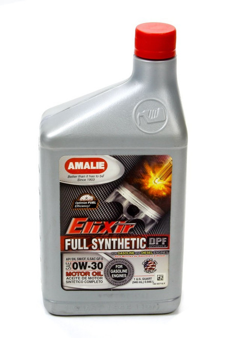 Elixir Full Synthetic 0w30 1 Quart, by AMALIE, Man. Part # AMA65716-56