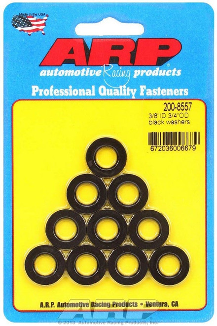 Black Washers - 3/8 ID x 3/4 OD (10), by ARP, Man. Part # 200-8557