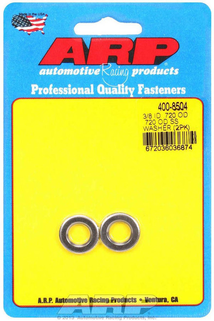 S/S Flat Washers - 3/8 ID x .715 OD (2pk), by ARP, Man. Part # 400-8504