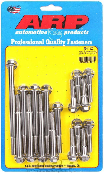 SBF S/S T/C & W/P Bolt Kit 6pt., by ARP, Man. Part # 454-1502