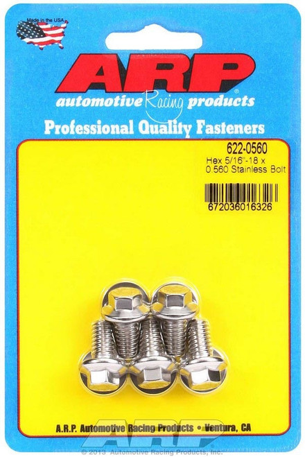 S/S Bolt Kit - 6pt. (5) 5/16-18 x .560, by ARP, Man. Part # 622-0560