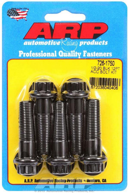 1/2-20 x 1.750 12pt Bolt Kit (5) Black Oxide, by ARP, Man. Part # 726-1750