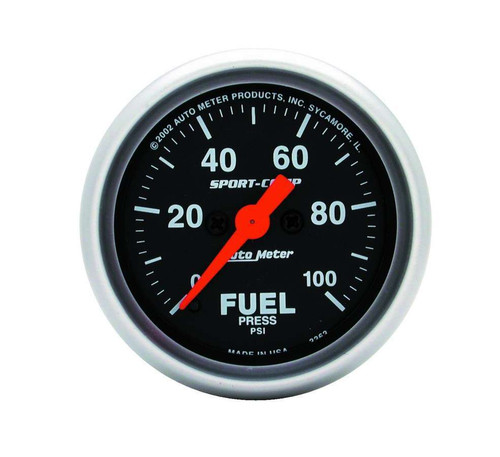 Sport Comp 2 1/16in Fuel 0-100 PSI Elec., by AUTOMETER, Man. Part # 3363