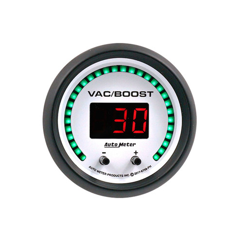 2-1/16 Vac/Boost Gauge Elite Digital PH Series, by AUTOMETER, Man. Part # 6758-PH