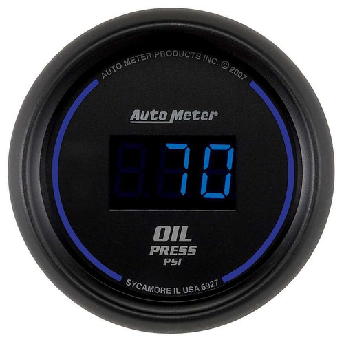 2-1/16 Oil Press Gauge 5-100 PSI Digital, by AUTOMETER, Man. Part # 6927