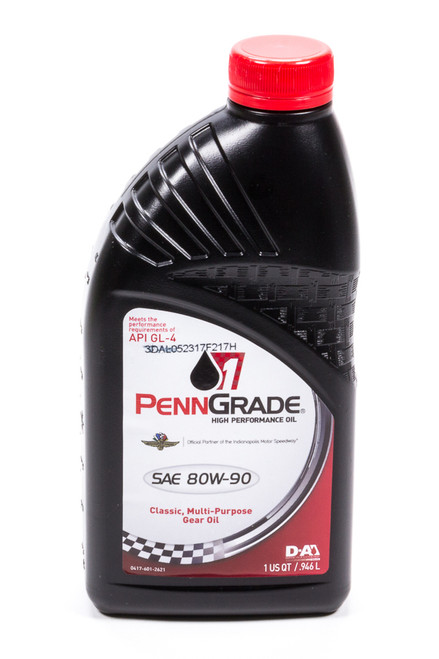 80w90 Hypoid Gear Oil 1 Qt. GL-4, by PENNGRADE MOTOR OIL, Man. Part # BPO77296