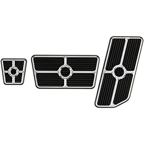 Universal Pedal Kits Grooved Black, by BILLET SPECIALTIES, Man. Part # 198625