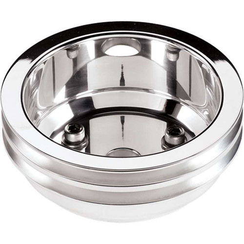 SBC 2 GRV Crank Pulley LWP Polished, by BILLET SPECIALTIES, Man. Part # 78220