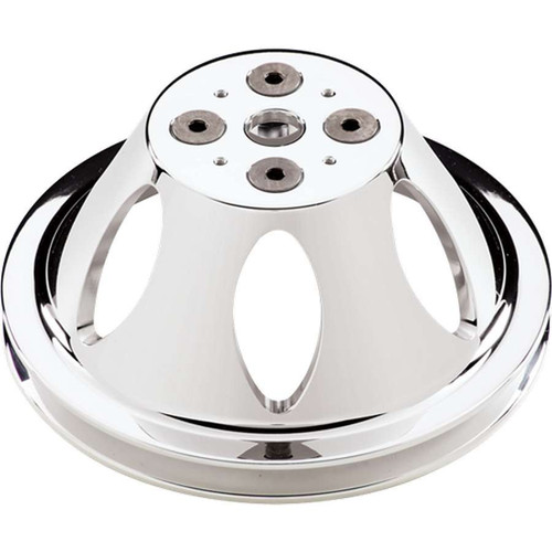 Polished SBC 1 Groove Upper Pulley, by BILLET SPECIALTIES, Man. Part # 80120