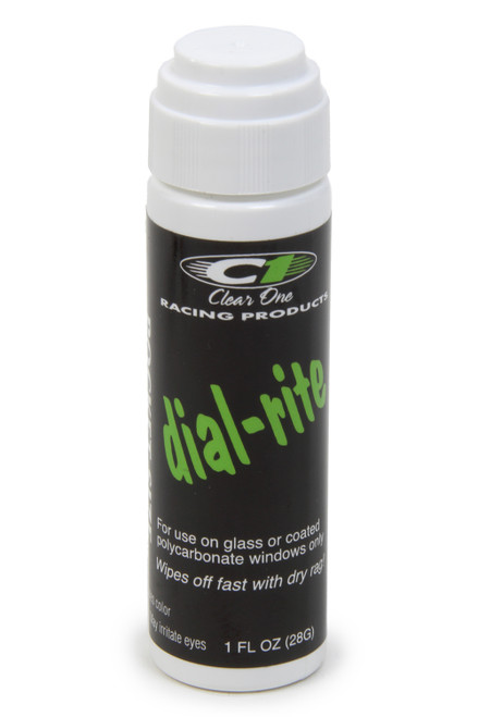 Dial-In Window Marker White 1oz Dial-Rite, by CLEAR ONE RACING PRODUCTS, Man. Part # DRP1