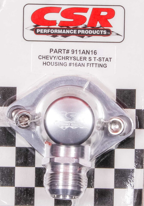 Chevy Swivel Thermostat Housing - Clear, by CSR PERFORMANCE, Man. Part # 911AN16C