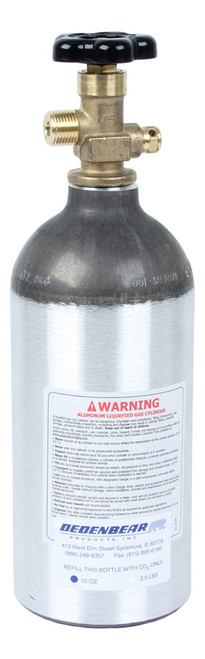 2.5lb. CO2 Bottle w/Valve, by DEDENBEAR, Man. Part # AB25V