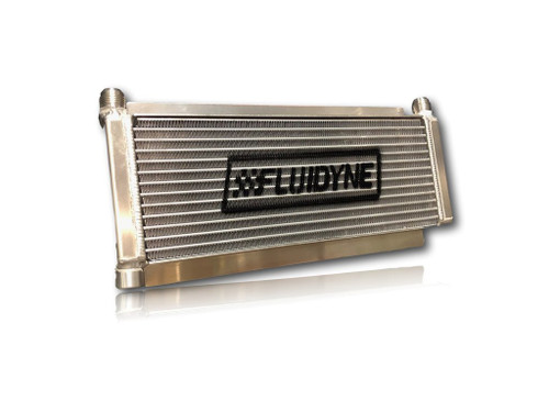 Oil Cooler Dirt Late Model 12AN 17.5in x 6in, by FLUIDYNE PERFORMANCE, Man. Part # DB-30404-DRT