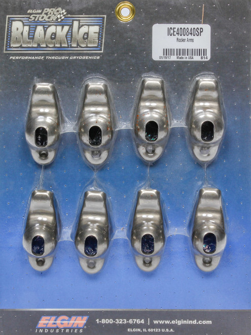 SBC Rocker Arms (8pk) 1.6 Ratio 3/8 Stud, by ELGIN, Man. Part # ICE400840SP