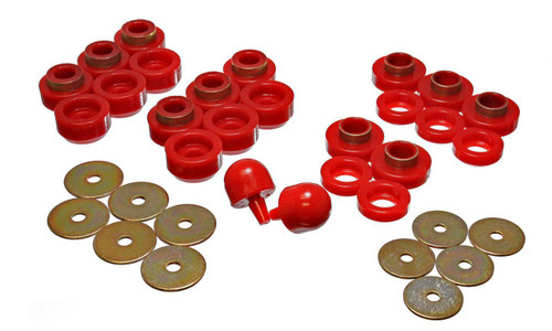 Body Mount Bushings Jeep Red, by ENERGY SUSPENSION, Man. Part # 2.4107R