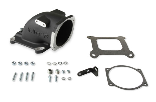 Intake Elbow 4150 GM LS TB Flange - Black, by HOLLEY, Man. Part # 300-240BK