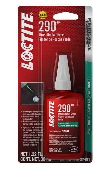 Threadlocker 290 Wicking Green 36ml/1.22oz, by LOCTITE, Man. Part # 492144