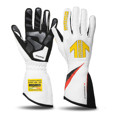 Corsa R Gloves External Stitch Precurved Large, by MOMO AUTOMOTIVE ACCESSORIES, Man. Part # GUCORSAWHT11