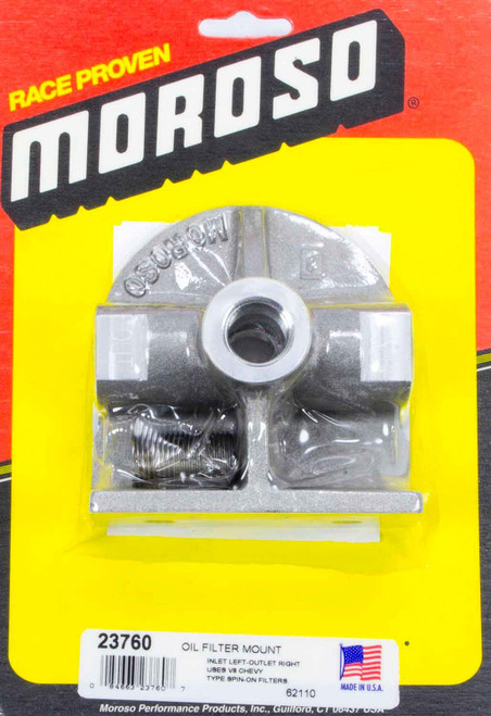 Chevy Oil Filter Mount , by MOROSO, Man. Part # 23760