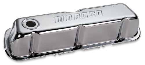 Chrome B/E Valve Covers SBF Tall w/o Baffle, by MOROSO, Man. Part # 68202