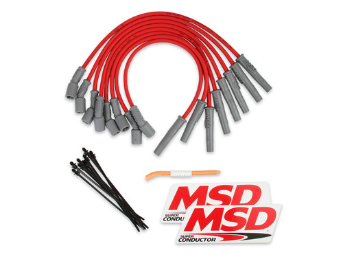8.5mm Plug Wire Set Ford Raptor 10-15 6.2L Red, by MSD IGNITION, Man. Part # 31639
