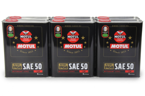 Classic Oil SAE 50w Case 6 x 2 Liter, by MOTUL USA, Man. Part # 104510