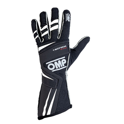 TECNICA EVO Gloves Black Md, by OMP RACING, INC., Man. Part # IB/756E/N/M