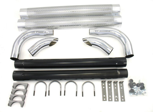 Chrome Side Pipes - 80in , by PATRIOT EXHAUST, Man. Part # H1080