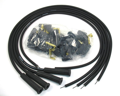 8MM Spark Plug Wire Set 4-Cyl 180 Deg Black, by PERTRONIX IGNITION, Man. Part # 804280