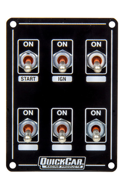 Ignition Panel Extreme 6 Switch Dual Ignition, by QUICKCAR RACING PRODUCTS, Man. Part # 50-7614