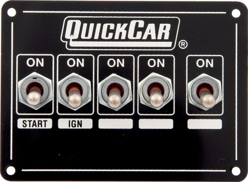 Ignition Panel - Single Ing. w/Acc Switches, by QUICKCAR RACING PRODUCTS, Man. Part # 50-7731