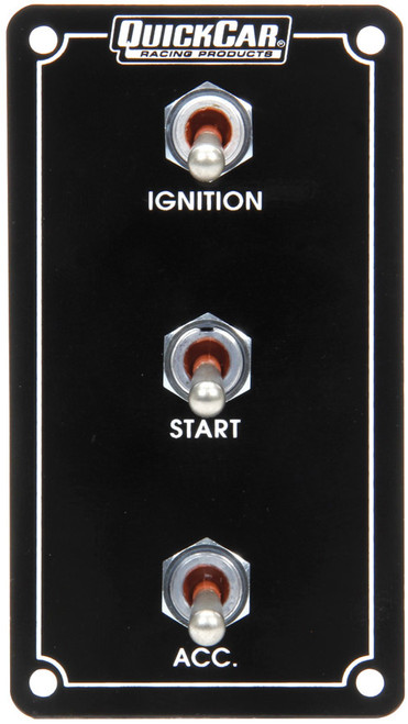 Ign. Panel Extreme Vert. 3 Switch Dual Ignition, by QUICKCAR RACING PRODUCTS, Man. Part # 50-7911