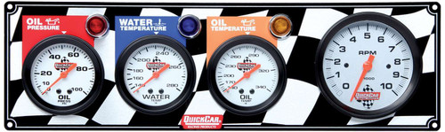 Gauge Panel OP/WT/OT w/ Tach, by QUICKCAR RACING PRODUCTS, Man. Part # 61-60413