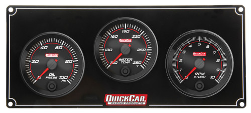 Redline 2-1 Gauge Panel OP/WT w/Recall Tach, by QUICKCAR RACING PRODUCTS, Man. Part # 69-2231