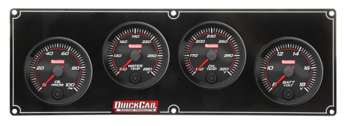 Redline 4 Gauge Panel OP/WT/OT/Volt, by QUICKCAR RACING PRODUCTS, Man. Part # 69-4027