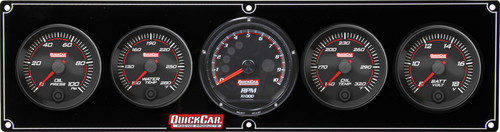 Redline 4-1 Gauge Panel OP/WT/OT/Volt w/Recall, by QUICKCAR RACING PRODUCTS, Man. Part # 69-4057