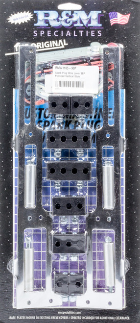 Spark Plug Wire Loom SBF Polished Vertical Style, by R AND M SPECIALTIES, Man. Part # 1105-90-P