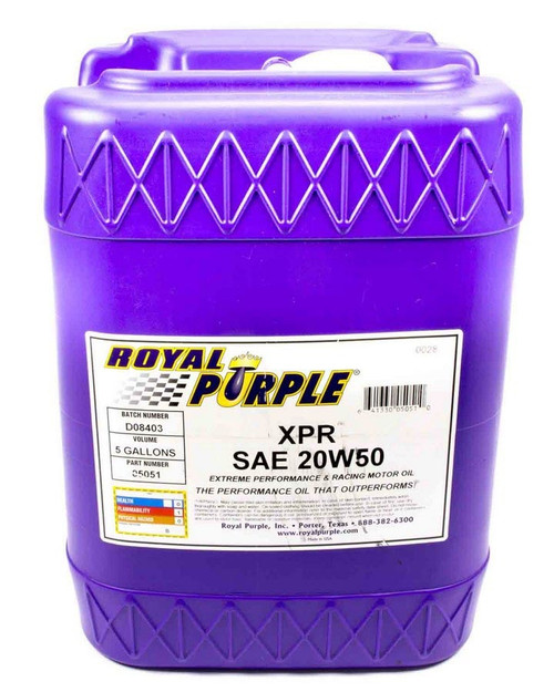 Synthetic Racing Oil XPR 5 Gallon (20W50), by ROYAL PURPLE, Man. Part # 05051