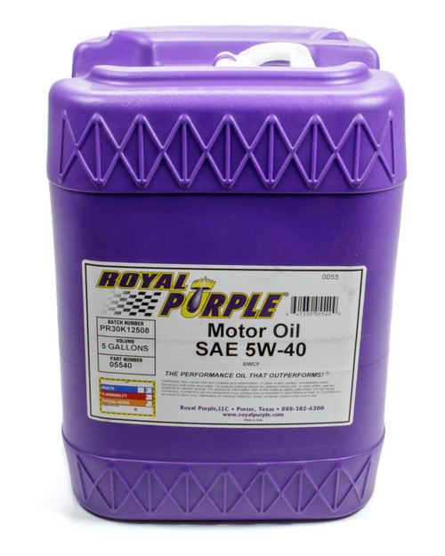 Multi-Grade Motor Oil 5w40 5 Gallon Pail, by ROYAL PURPLE, Man. Part # 05540