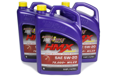 HMX SAE Oil 5w20 Case 3 x 5 Quart Bottles, by ROYAL PURPLE, Man. Part # 37518