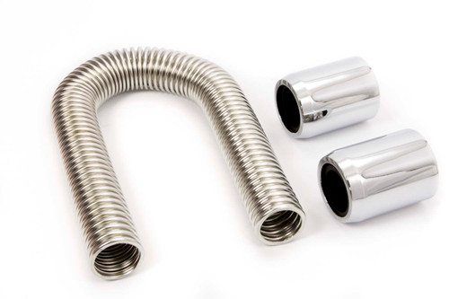 36in Stainless Hose Kit w/Chrome Ends, by RACING POWER CO-PACKAGED, Man. Part # R7308