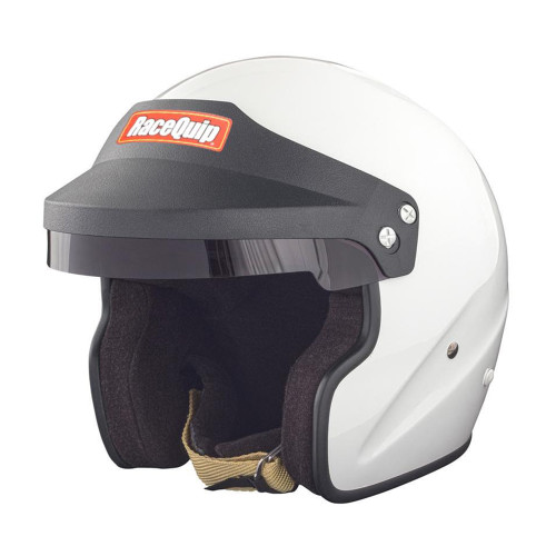 Helmet Open Face Medium White SA2020, by RACEQUIP, Man. Part # 256113RQP