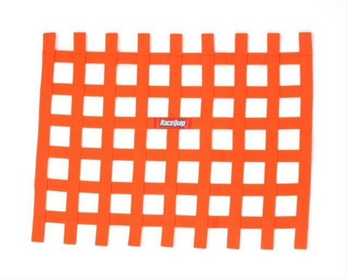 Ribbon Window Net Orange Non-SFI 18in x 24in, by RACEQUIP, Man. Part # 721045RQP