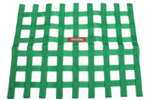 Ribbon Window Net Green Non-SFI 18in x 24in, by RACEQUIP, Man. Part # 721075RQP