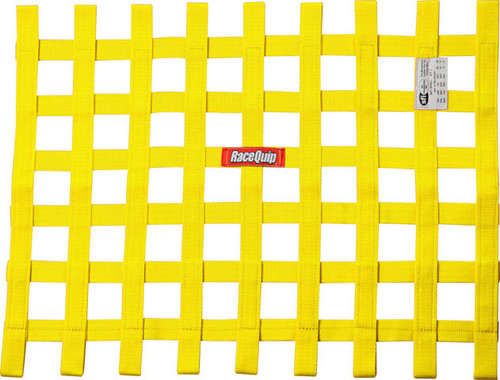 Ribbon Window Net SFI Yellow, by RACEQUIP, Man. Part # 725035RQP